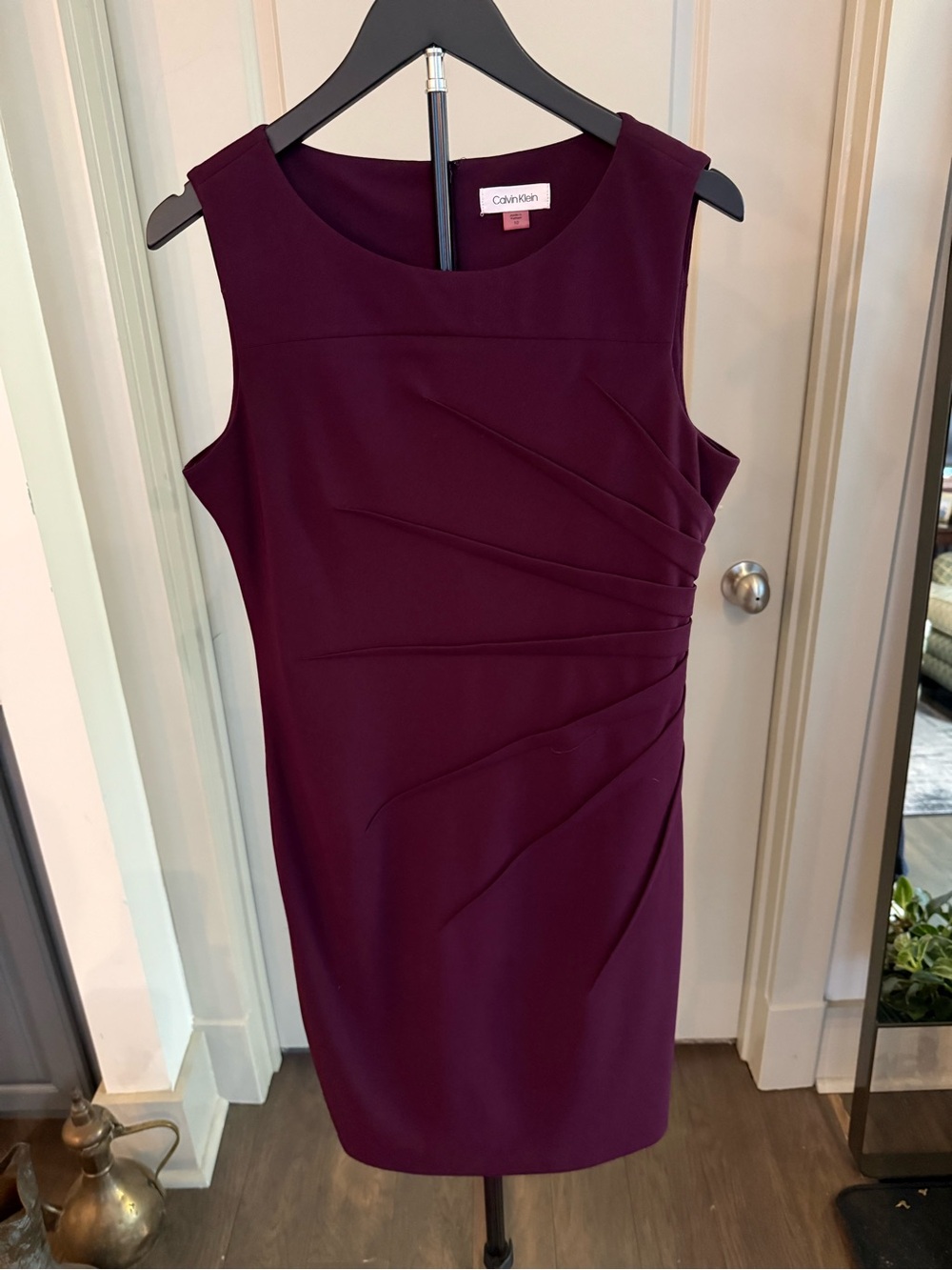Calvin Klein Sleeveless Sheath Dress in Plum